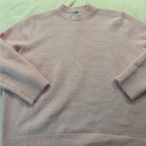 Primark Fuzzy Pastel Pink Crew neck Sweater Size Medium E41